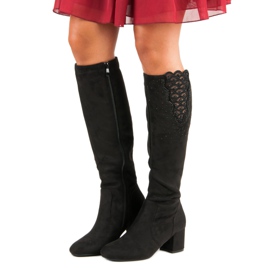 Elegante Stiefel mit hohem Absatz schwarz 1