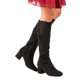 Elegante Stiefel mit hohem Absatz schwarz 2