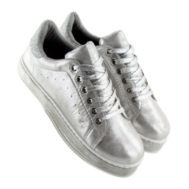 Silberne Damenturnschuhe K-301 Silber grau 2
