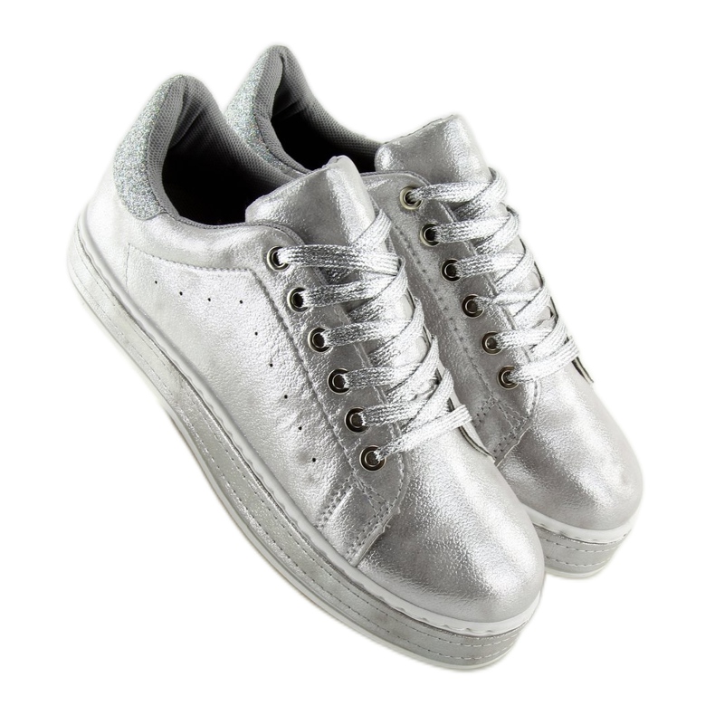 Silberne Damenturnschuhe K-301 Silber grau 2