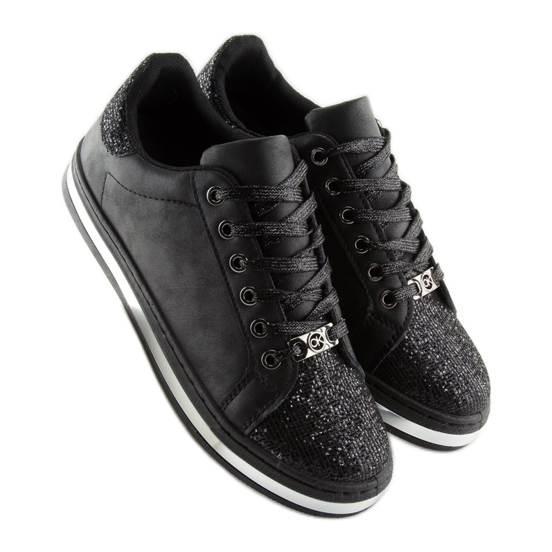 Schwarze Damenturnschuhe BK-81 Schwarz 2