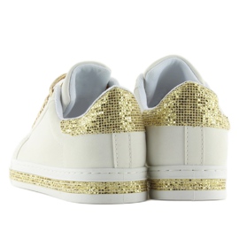 Weiß-goldene Damenturnschuhe BK-81 WHITE / GOLD 1