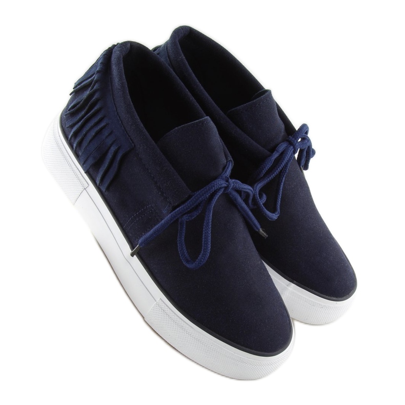 Marineblaue Damenturnschuhe A-63 D.BLUE navy blau 1