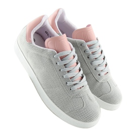 Graue und rosa Damenturnschuhe BL131P GRAU / PINK 2