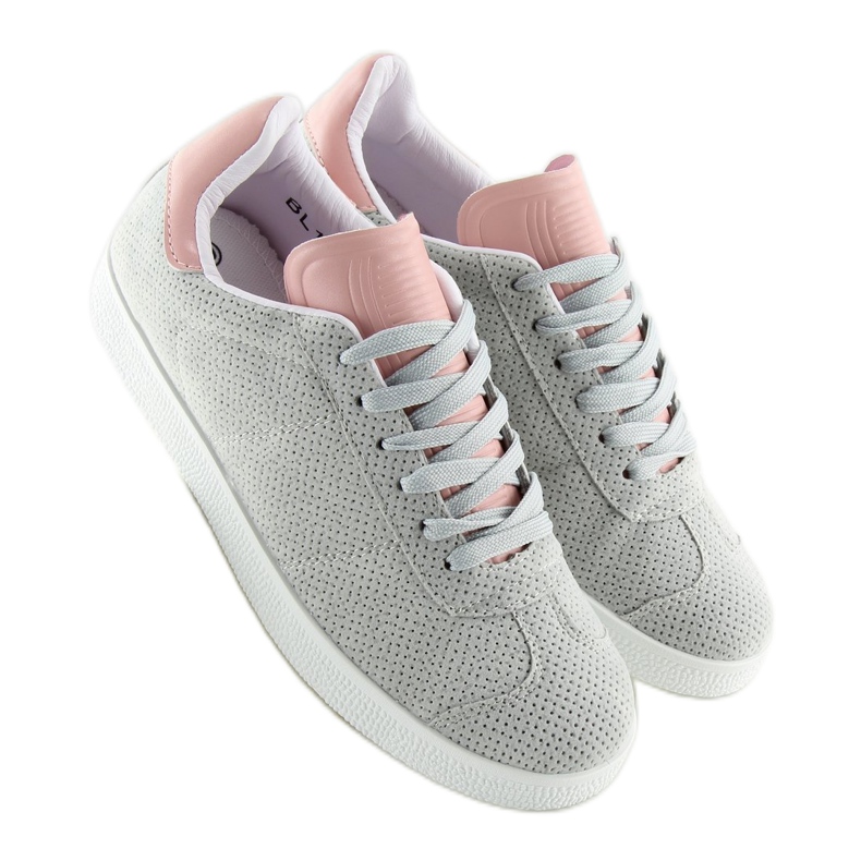 Graue und rosa Damenturnschuhe BL131P GRAU / PINK 2