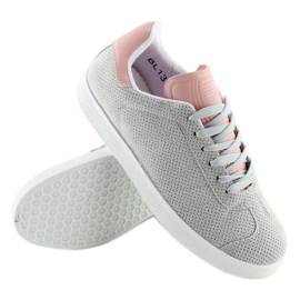 Graue und rosa Damenturnschuhe BL131P GRAU / PINK 1