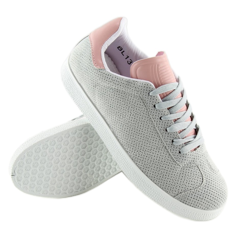 Graue und rosa Damenturnschuhe BL131P GRAU / PINK 1