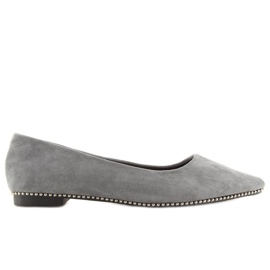 Graue Ballerinas für Frauen YQ206 grau 2