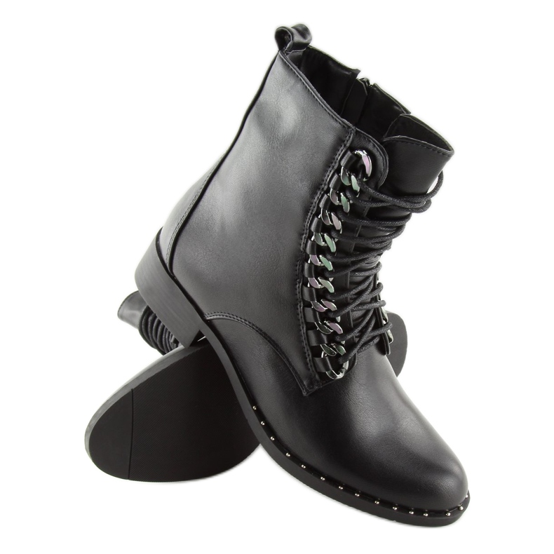 Schwarze Arbeitsstiefel für Damen NC236 schwarz 2