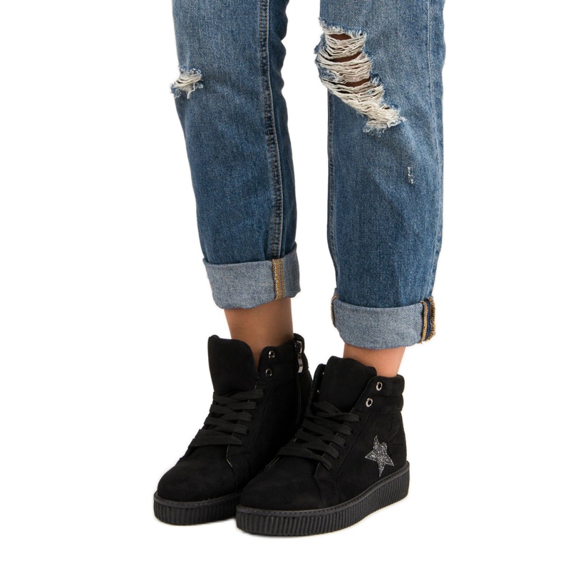 Mckeylor Creepers-Turnschuhe aus Wildleder schwarz 1