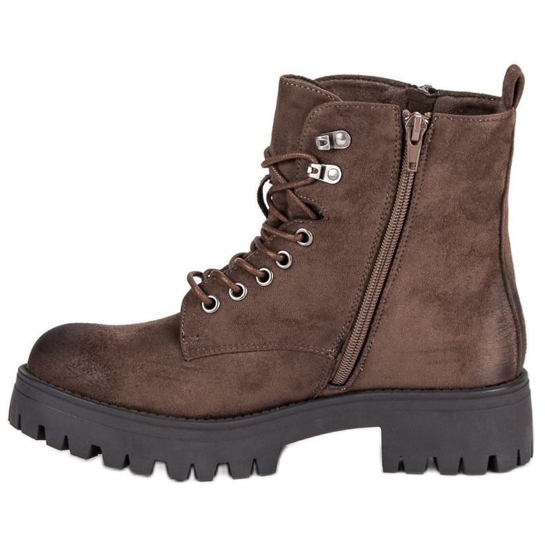 Corina Arbeiter aus geknotetem Wildleder braun 1