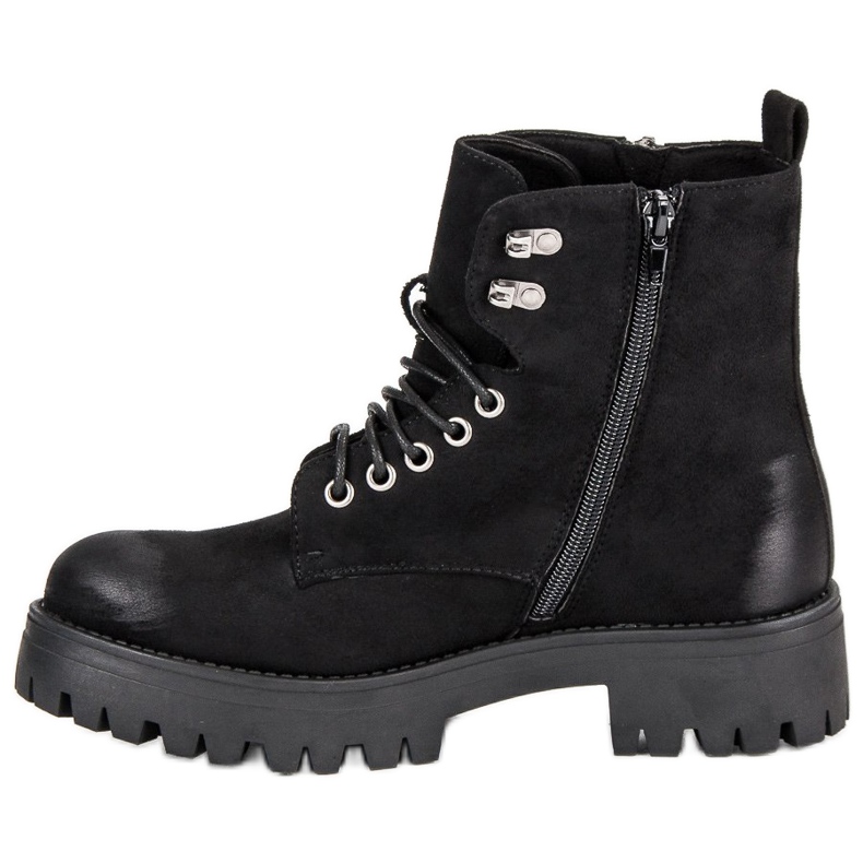 Corina Arbeiter aus geknotetem Wildleder schwarz 1