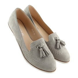 Graue Loafer für Damen 22-05 Grau 1