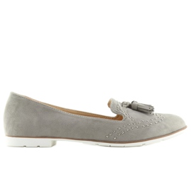 Graue Loafer für Damen 22-05 Grau 2