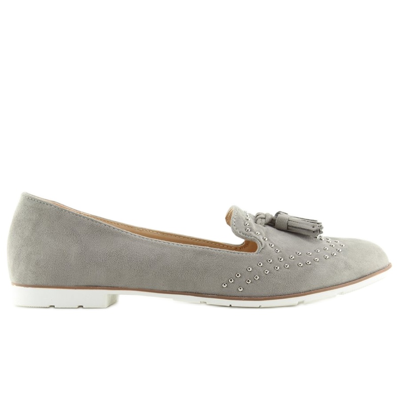 Graue Loafer für Damen 22-05 Grau 2