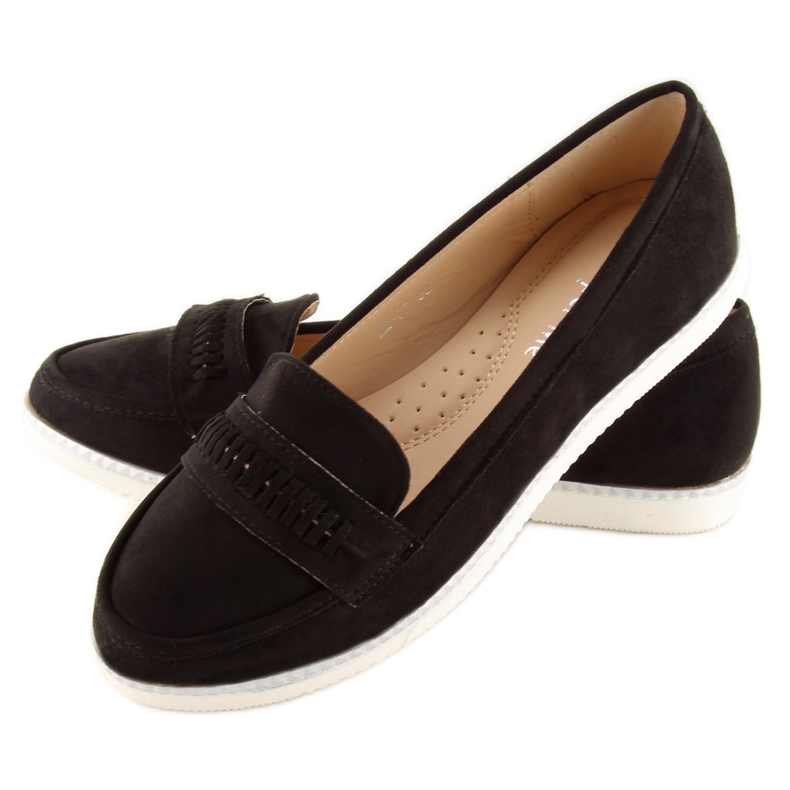 Schwarze Damen-Loafer 22-07 Schwarz 1