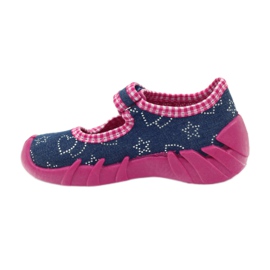 Befado Kinderschuhe 109p164 Hausschuhe grau rosa navy blau 2