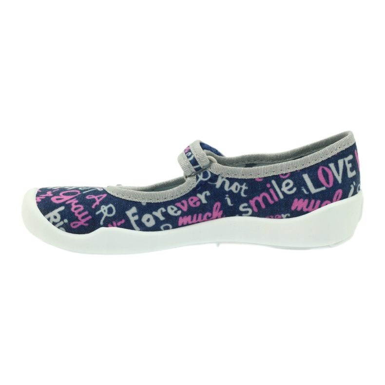 Befado Kinderschuhe Ballerina Hausschuhe 114y311 marineblau rosa grau 2