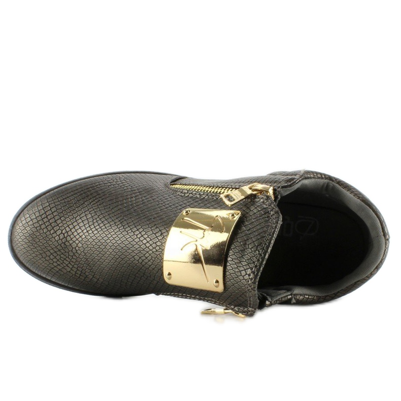 Sneaker Zanotki gold mit Reißverschlüssen 881-1 D. Grau 1