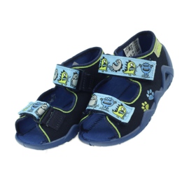 Befado Kinderschuhe Sandalen Hausschuhe 250P076 blau grün marineblau 5
