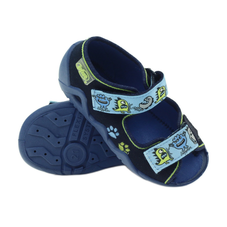 Befado Kinderschuhe Sandalen Hausschuhe 250P076 blau grün navy blau 3
