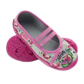 Befado Kinderschuhe Ballerinas Hausschuhe 116x231 grau grün rosa 4