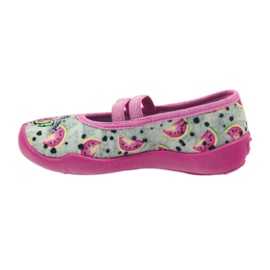 Befado Kinderschuhe Ballerinas Hausschuhe 116x231 grau grün rosa 3