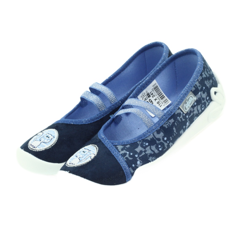 Befado Kinderschuhe Ballerinas Hausschuhe 116x241 blau marineblau 5