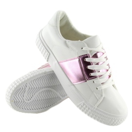 Damen Sneakers weiß und rosa M896 WEISS / PINK violett 2