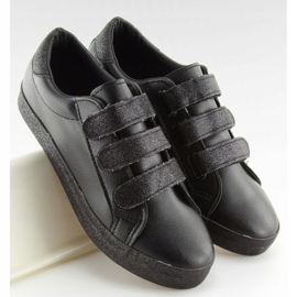 Schwarze XL10P Schwarze Sneakers mit Klettverschluss 1