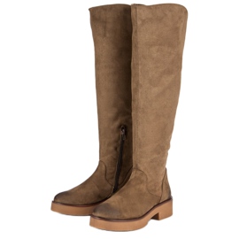 Corina Flache Oberschenkelstiefel für Damen braun 2