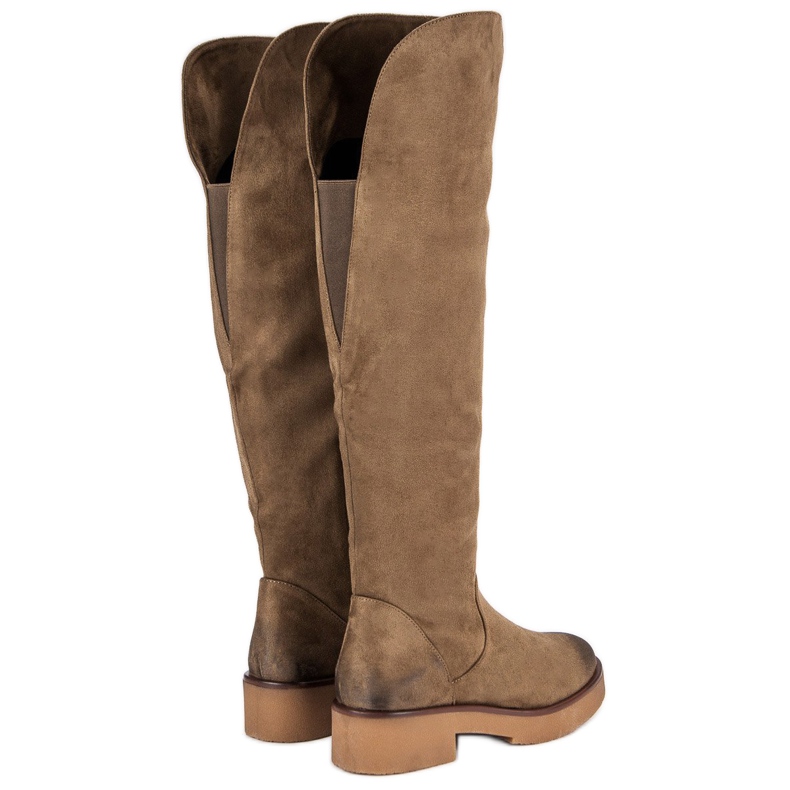 Corina Flache Oberschenkelstiefel für Damen braun 1