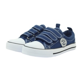 American Club Sneaker aus amerikanischem Denim mit Klettverschluss navy blau 3