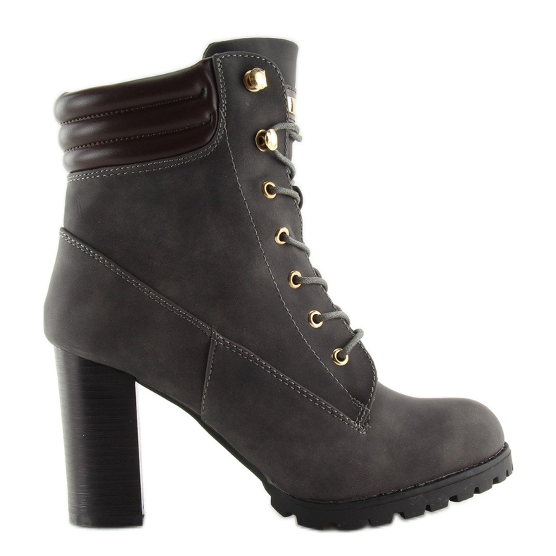 Grau Timber Stiefel High Heels S89 Grau 1