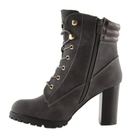 Grau Timber Stiefel High Heels S89 Grau 2