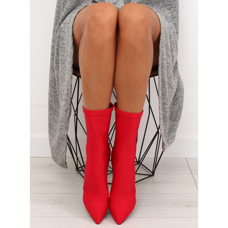 Rote Stiefel aus Neopren mit hohen Absätzen NS028P 2