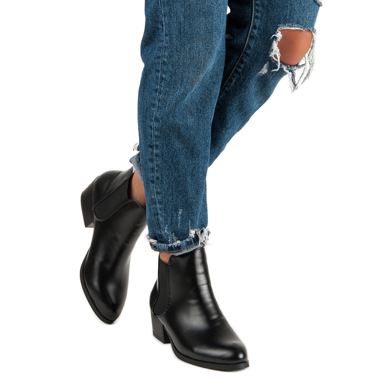 Corina Schwarze Chelsea-Boots mit hohen Absätzen 2