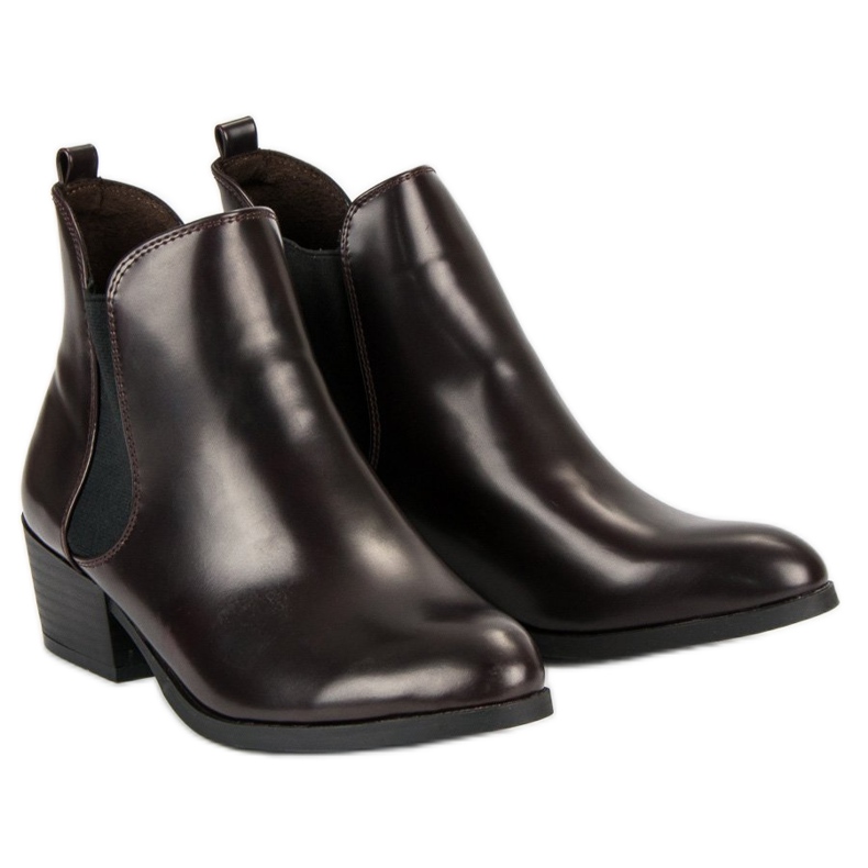 Corina Dunkelburgunderrote Chelsea-Boots mit hohen Absätzen schwarz 1