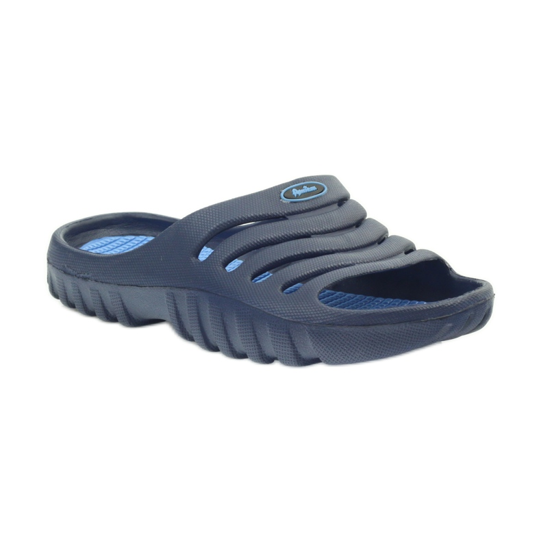 American Club Amerikanische Kinderpoolschuhe Hausschuhe navy blau 1