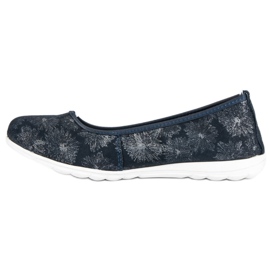 Filippo Marineblaue Ballettschuhe aus Leder navy blau 1