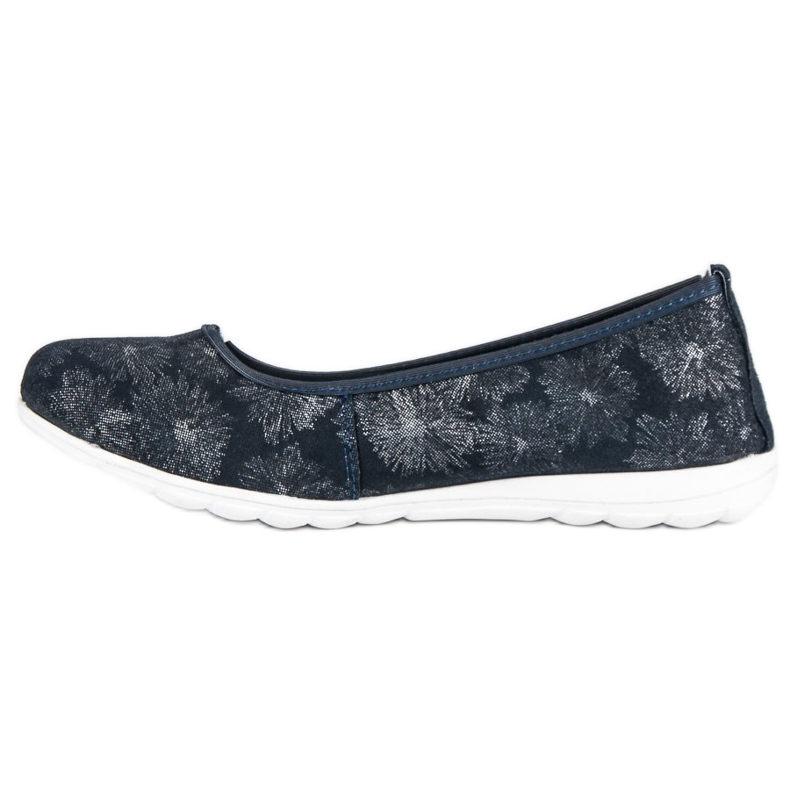 Filippo Marineblaue Ballettschuhe aus Leder navy blau 1