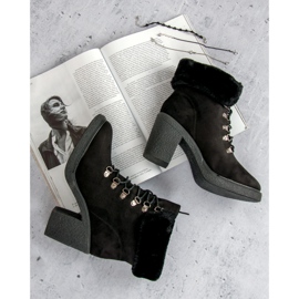 Seastar Schnürstiefeletten mit Fell schwarz 1