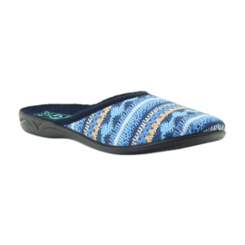 Adanex Pantoffeln 23557 Norwegerpullover marineblau blau orange 1