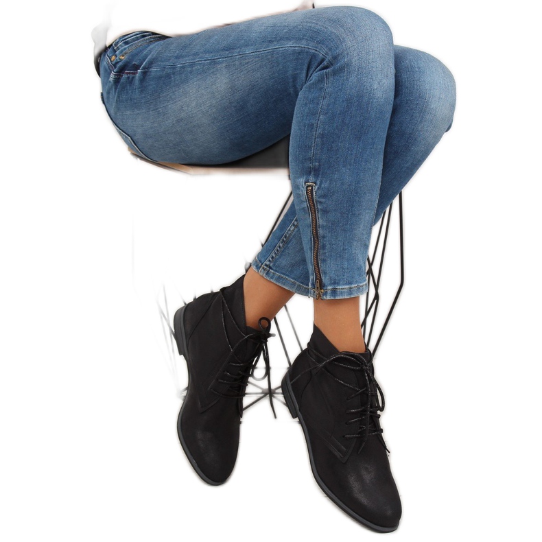 Schwarze Schnürboots K-91 schwarz 1