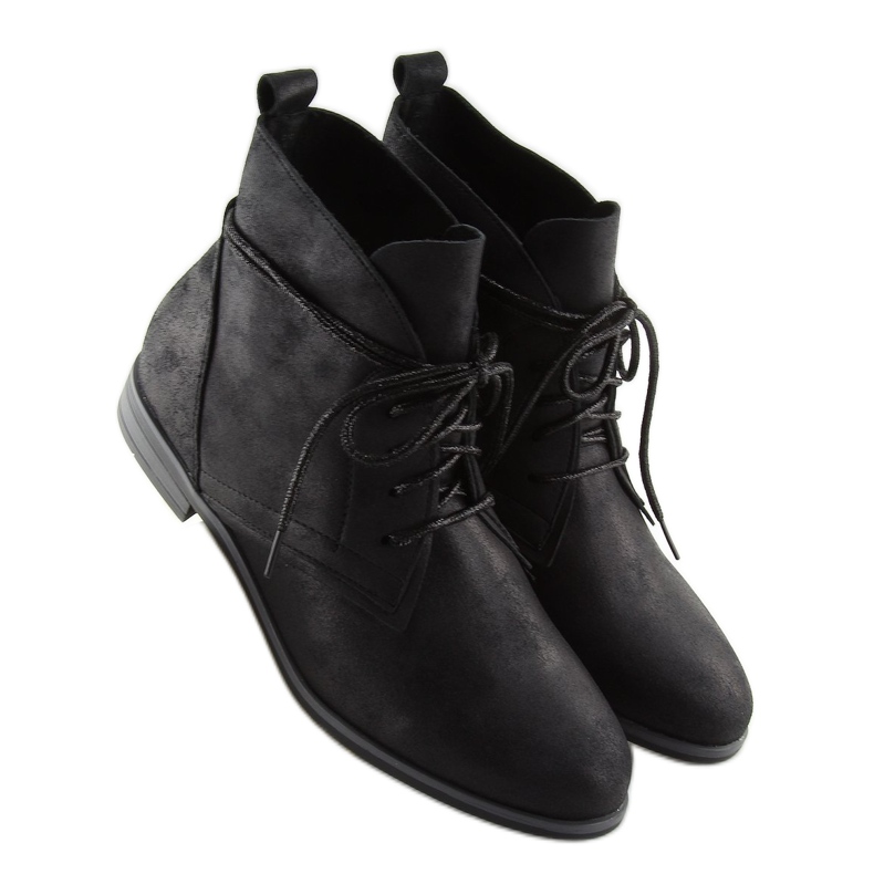 Schwarze Schnürboots K-91 schwarz 2