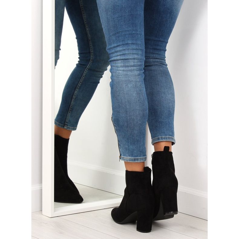 Stiefel mit stabilem Absatz schwarz YQ203P 2