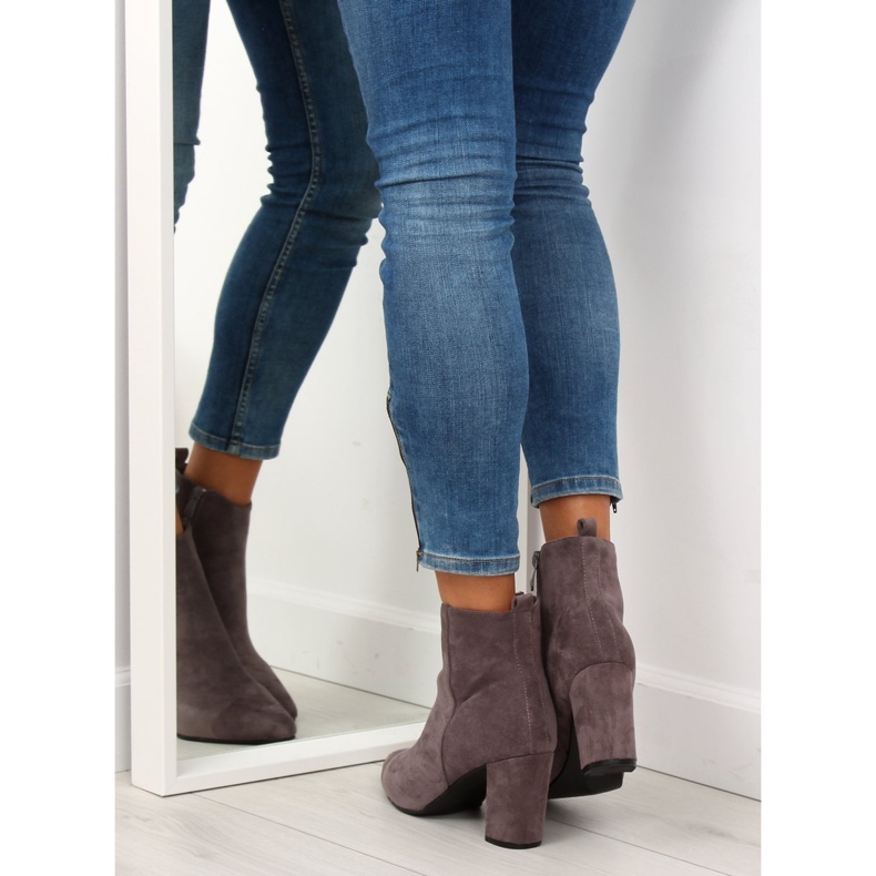 Stiefel mit stabilem Absatz grau YQ203P Grau 2