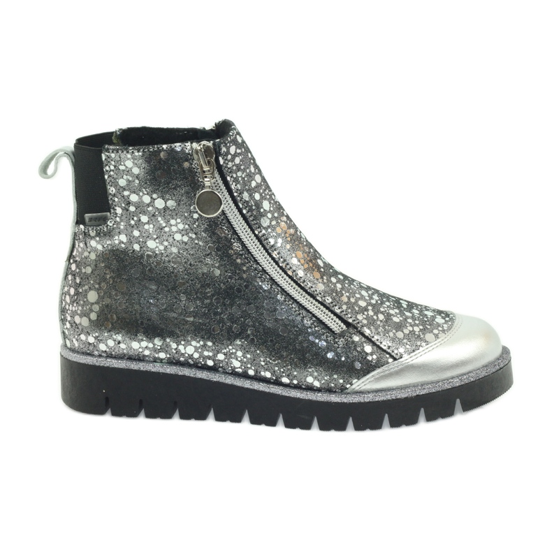 Stiefel isolierte Stiefel Bartek schwarz und silber grau 1