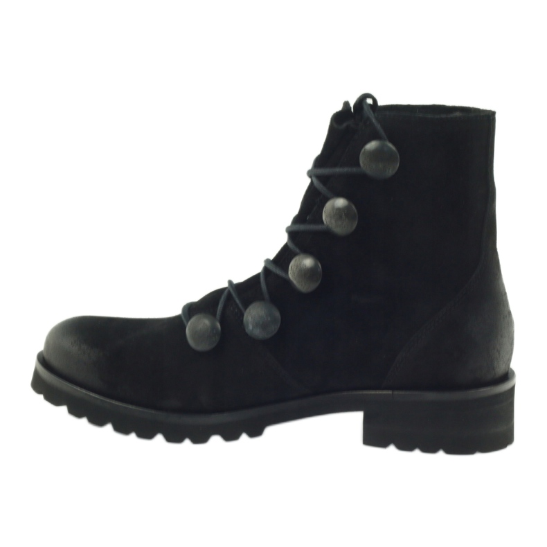 Badura Frauenstiefel mit Knöpfen und Strassstiefeln dekoriert schwarz 2