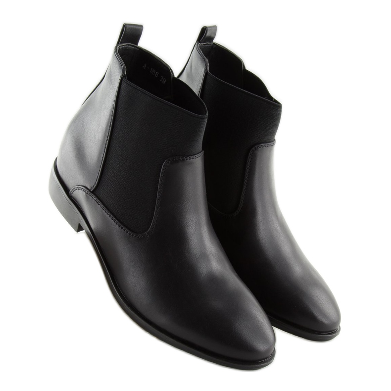 Schwarze Chelsea-Stiefel A-188 Schwarz 1